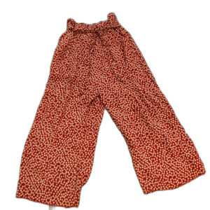 River Island Red Polka Dot Wide Leg Pants Size 6 Tie Waist Flowy Palazzo